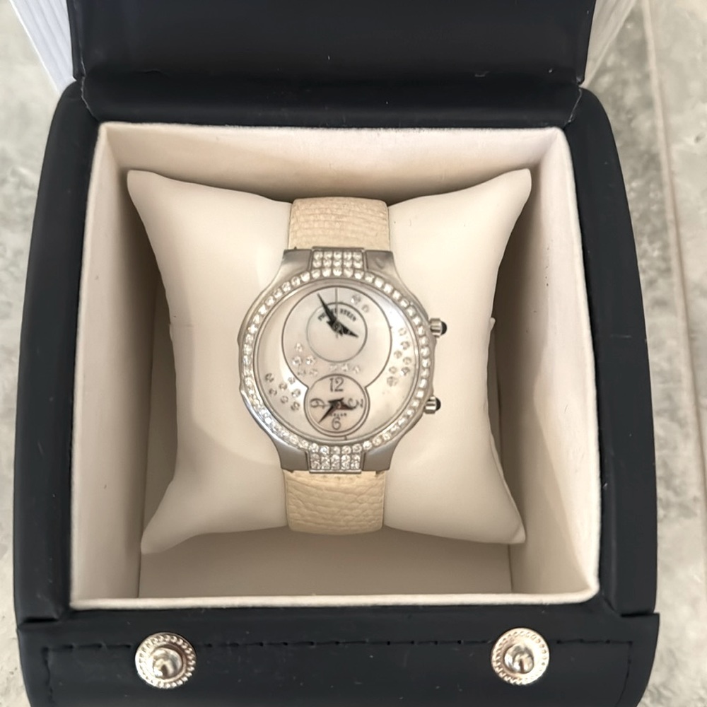 Philip Stein Women Teslar Diamond  Stainless Watch with Mother Of Pearl Face